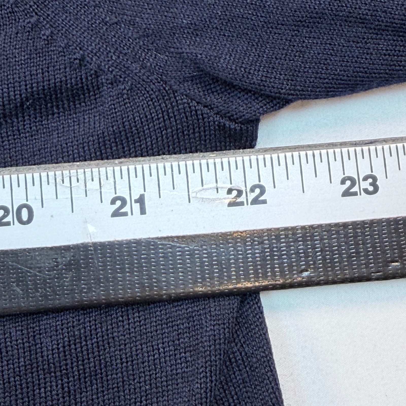 Tie Bar Mens Xl 100% Wool Sweater Navy Blue Crewneck Long Sleeve Lightweight — image 6 of 8